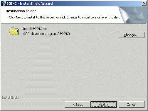 Instalació BOINC, pas 3