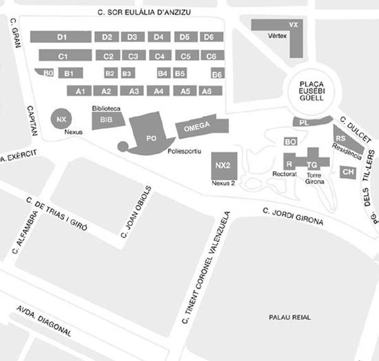 Mapa Campus Nord UPC (Barcelona)